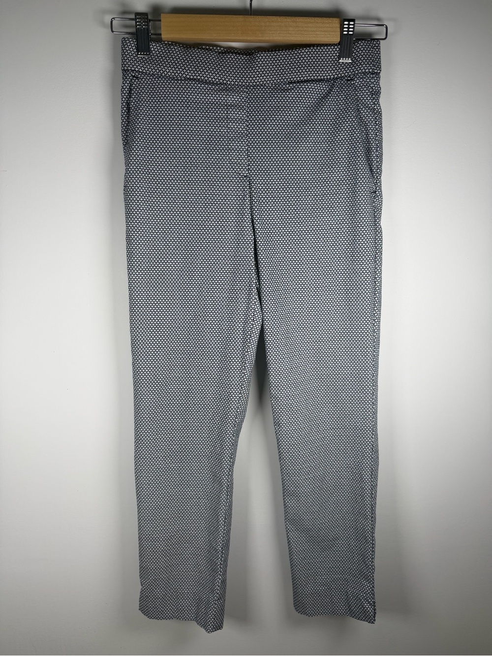 Jules & Leopold Black and White Geometric Print Pants Pull On Stretch